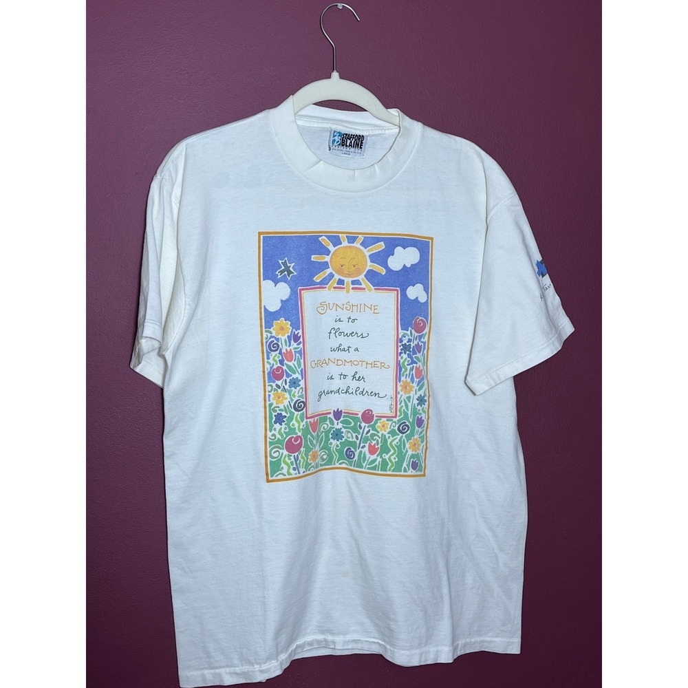 Vintage Stafford Blaine Kathy Davis Grandmother T-Shirt White Made in USA